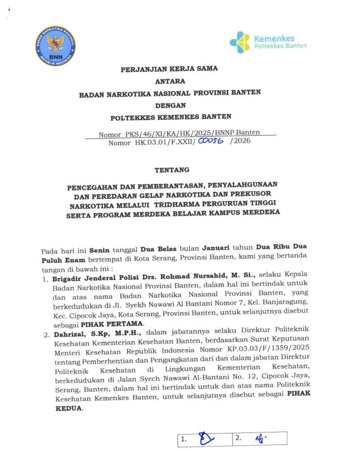 Preview MOU BNN dengan polkes banten